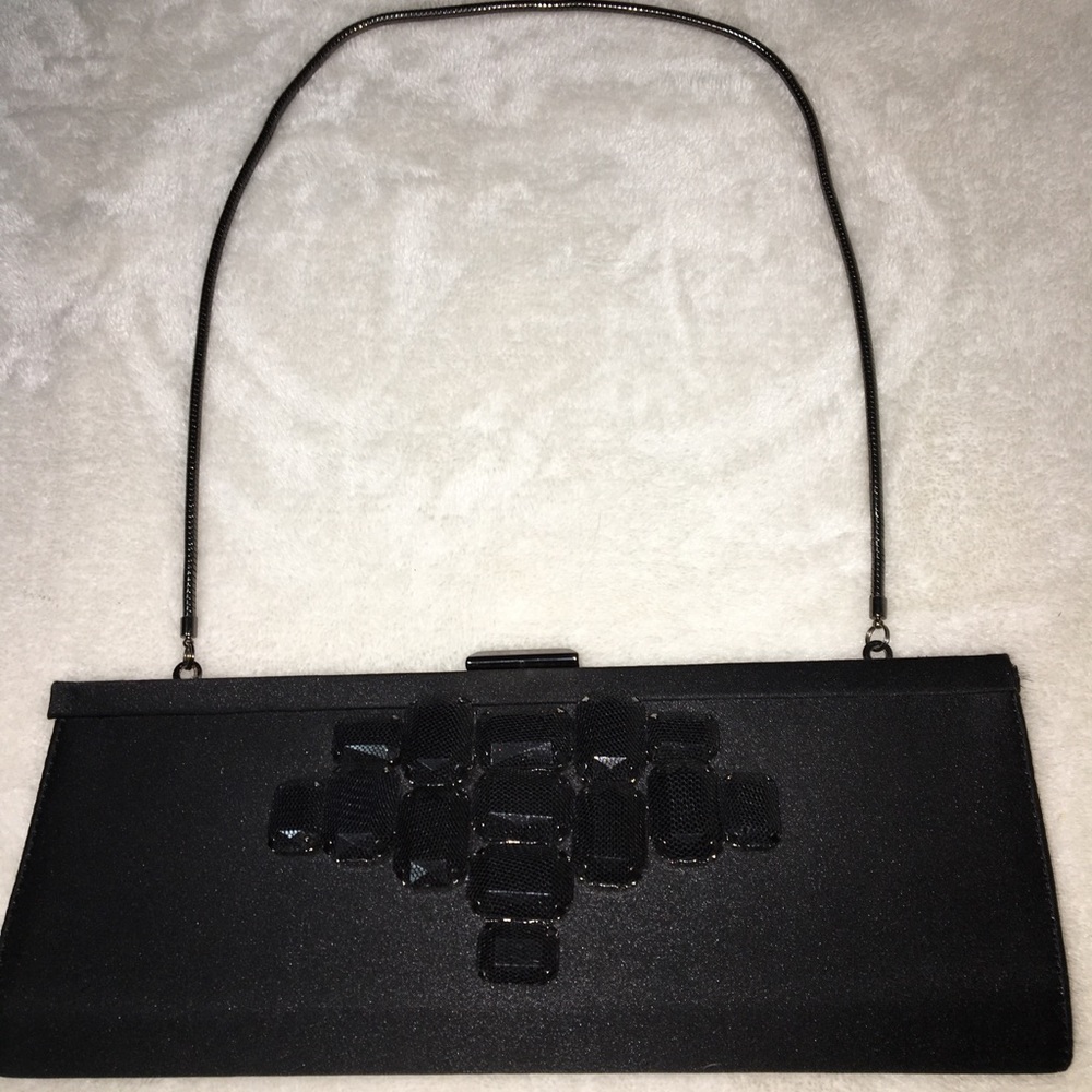 BANANA REPUBLIC Black Jeweled Clutch Purse